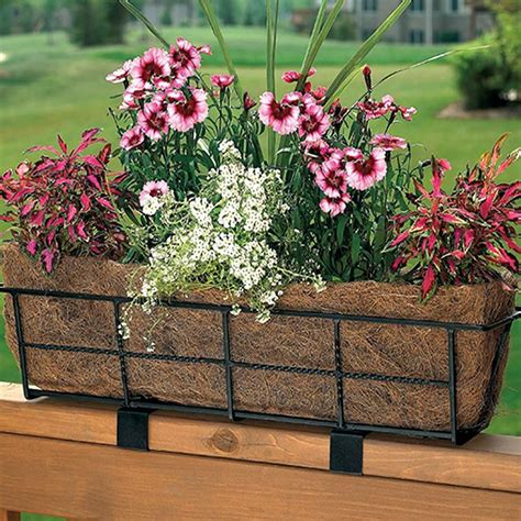 metal deck flower boxes|railing mounted flower boxes.